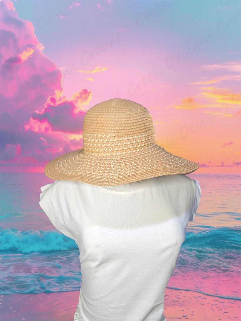 Christian Lacroix CLX Straw Hat Woven Sun Hat Beach Day - Picture 5 of 10